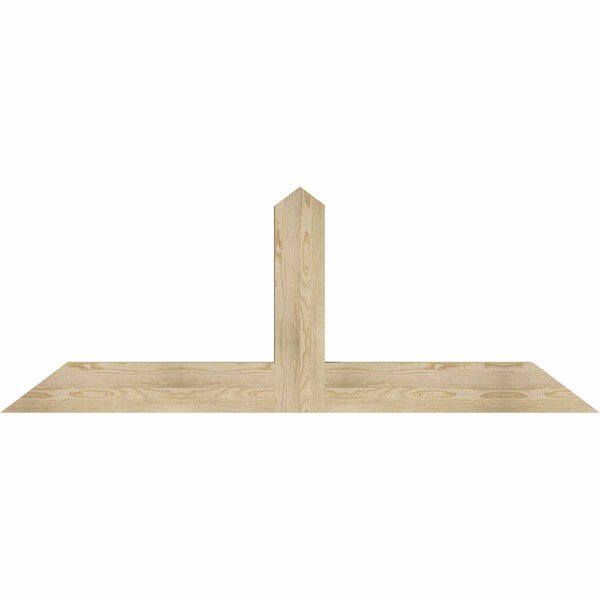 Ekena Millwork Portland Rough Sawn Timber Gable Bracket, Douglas Fir, 72"W x 27"H x 4"D x 6"F, 9/12 Pitch GBW072X27X0406POR00RDF - main